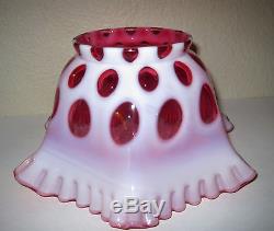 VINTAGE FENTON Cranberry Coin Dot Opalescent LAMP SHADE