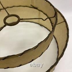 VINTAGE MID CENTURY FIBERGLASS 2-TIERED LAMP SHADE(only)