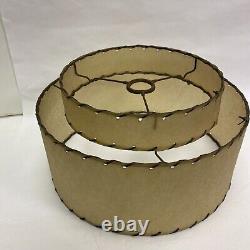 VINTAGE MID CENTURY FIBERGLASS 2-TIERED LAMP SHADE(only)