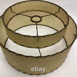 VINTAGE MID CENTURY FIBERGLASS 2-TIERED LAMP SHADE(only)