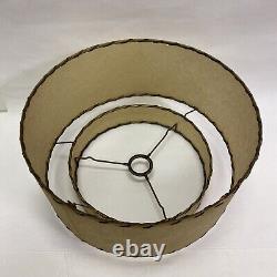 VINTAGE MID CENTURY FIBERGLASS 2-TIERED LAMP SHADE(only)