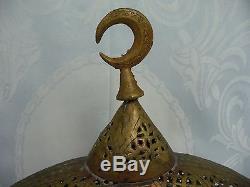 VINTAGE MIDDLE EASTERN PIERCED BRASS LAMP SHADE