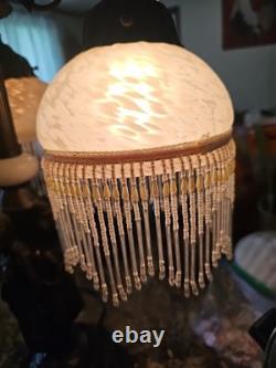 VINTAGE Meyda Tiffany Style Three (3) Graces Lamp with White Blown Glass Shades