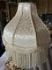 Vintage Off White Ceramic Cherub Victorian Lamp Shade Withfringe Floral Scalloped