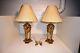 Vintage Pair Of Frederick Cooper Chicago Brass Table Lamps With Cooper Shades