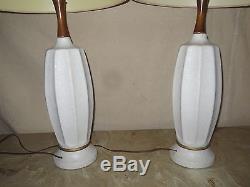 Vintage Retro MID Century Table Lamps & Orginal Shades & Matching End Tables
