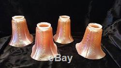 Vintage Set Of 4 Iridized Lamp Shades