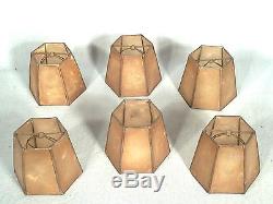 VINTAGE SET OF 6 CANDLEABRA SIZE SEA SHELL CLIP ON LAMP SHADES