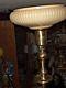 Vintage Spiral Torchiere Glass Lamp Shade And Floor Lamp