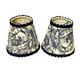 Vintage Set 2 Fabric Lined 3x5x5 French Country Toile Lamp Shade Chandelier
