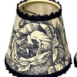 VINTAGE Set 2 Fabric Lined 3x5x5 French Country Toile Lamp Shade Chandelier