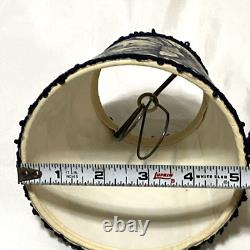 VINTAGE Set 2 Fabric Lined 3x5x5 French Country Toile Lamp Shade Chandelier