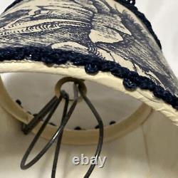 VINTAGE Set 2 Fabric Lined 3x5x5 French Country Toile Lamp Shade Chandelier