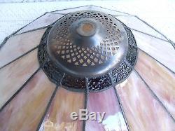 VINTAGE TIFFANY STYLE STAINED GLASS LAMP SHADE #313