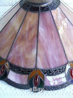 VINTAGE TIFFANY STYLE STAINED GLASS LAMP SHADE #313