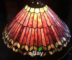 VINTAGE TIFFANY STYLE STAINED GLASS LAMP SHADE #320