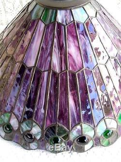 VINTAGE TIFFANY STYLE STAINED GLASS LAMP SHADE #320