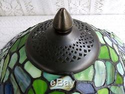 VINTAGE TIFFANY STYLE STAINED GLASS LAMP SHADE #350