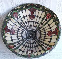 VINTAGE TIFFANY STYLE STAINED GLASS LAMP SHADE #382