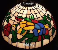 VINTAGE TIFFANY STYLE STAINED GLASS LAMP SHADE #383