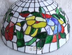 VINTAGE TIFFANY STYLE STAINED GLASS LAMP SHADE #383