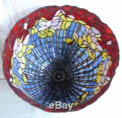 Vintage Tiffany Style Stained Glass Lamp Shade Pond Lily Lotus # 4