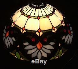 VINTAGE TIFFANY STYLE STAINED GLASS OWL LAMP SHADE #333