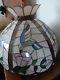 Vintage Tiffany Style Stained Glass Bird Lamp Shade 14.5 H X 20 D
