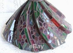 VINTAGE TIFFANY STYLE UNUSUAL STAINED GLASS LAMP SHADE #317