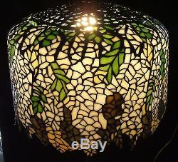 Vintage Tiffany Style Wisteria Stained Glass Lamp Shade # 14
