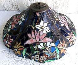 Vintage Tiffany Style Wisteria Stained Glass Lamp Shade # 22