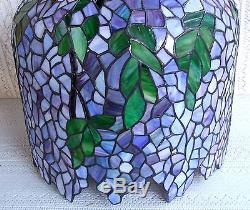Vintage Tiffany Style Wisteria Stained Glass Lamp Shade # 3
