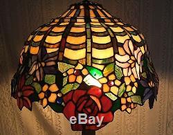 VINTAGE TIFFANY STYLE WISTERIA STAINED GLASS LAMP SHADE #334