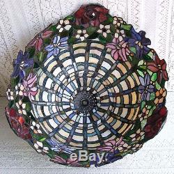 VINTAGE TIFFANY STYLE WISTERIA STAINED GLASS LAMP SHADE #334