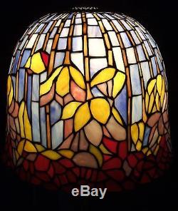 VINTAGE TIFFANY STYLE WISTERIA STAINED GLASS LAMP SHADE #381