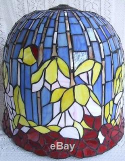 VINTAGE TIFFANY STYLE WISTERIA STAINED GLASS LAMP SHADE #381