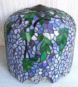 VINTAGE TIFFANY STYLE WISTERIA STAINED GLASS LAMP SHADE #400