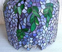 VINTAGE TIFFANY STYLE WISTERIA STAINED GLASS LAMP SHADE #400