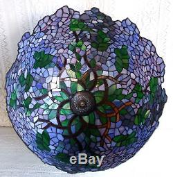 VINTAGE TIFFANY STYLE WISTERIA STAINED GLASS LAMP SHADE #400