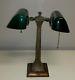 Vintage Verdelite Lawyers Bankers Office Desk Lamp With Green Shades Pat. 1917