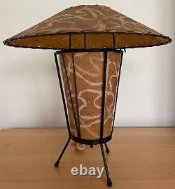 VIntage 50s Atomic UFO Saucer Lamp Fiberglass Shade Mid Century Modern Lighting