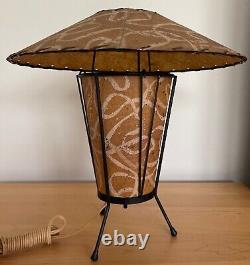 VIntage 50s Atomic UFO Saucer Lamp Fiberglass Shade Mid Century Modern Lighting