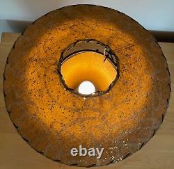 VIntage 50s Atomic UFO Saucer Lamp Fiberglass Shade Mid Century Modern Lighting