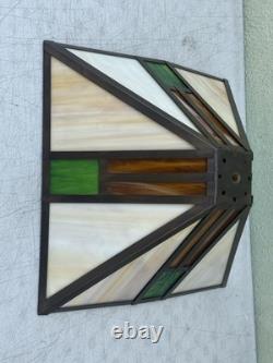 VTG 16 Beautiful Tiffany Style Spectrum Stained Glass Lamp Shade Table Ceiling