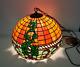 Vtg 19 Tiffany Style Hanging Lamp Shade Stained Glass Lead Signed By Russ Works