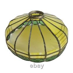 VTG 1920's Arts & Crafts Leaded Slag Glass Shade PROJECT Piece Yellow Green 20
