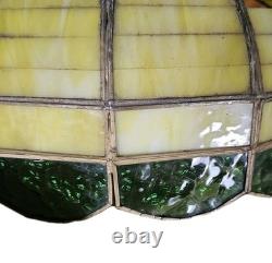 VTG 1920's Arts & Crafts Leaded Slag Glass Shade PROJECT Piece Yellow Green 20
