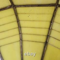 VTG 1920's Arts & Crafts Leaded Slag Glass Shade PROJECT Piece Yellow Green 20