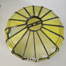 VTG 1920's Arts & Crafts Leaded Slag Glass Shade PROJECT Piece Yellow Green 20