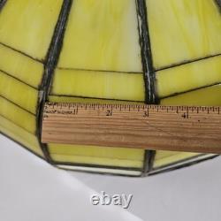 VTG 1920's Arts & Crafts Leaded Slag Glass Shade PROJECT Piece Yellow Green 20
